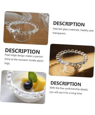 MAGICLULU Glass Plates 1pc Food Chic Beaded Appetizer Dipping Trim Serving Vintage Small Side Condiment Cream Soy Kitchen Transparent 8.5X8.5X4CM - Buy Online on GoSupps.com