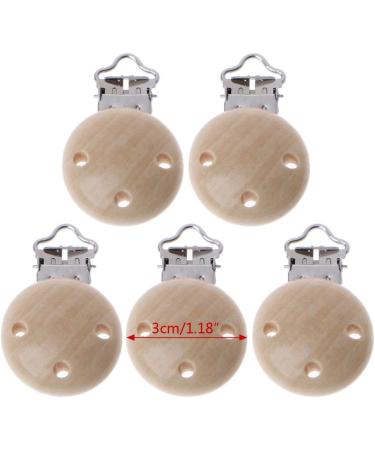 VAILANG 5pcs Metal Wooden Baby Pacifier Clips - Premium Infant Soother Clasps & Holders - Stylish & Safe Accessories for Newborns - Buy Online on GoSupps.com