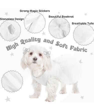 MHauslie Luxury Bowknot Dog Dress - White Medium | Fashionable Pet Skirt for Small to Medium Dogs - Buy Online on GoSupps.com