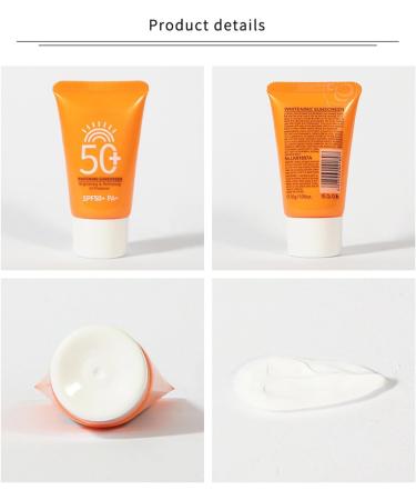 Sunscreen SPF 50 Non-Greasy Face Sunscreen - Refreshing & Brightening Facial Sunscreen 30g for Seaside Beach Oily & Sensitive Skin - Buy Online on GoSupps.com