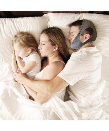 Upgraded Grey Anti-Snoring Chin Strap for CPAP Users - Adjustable & Comfortable Chin Strap to Prevent Snoring - Medium Size - Buy Online on GoSupps.com