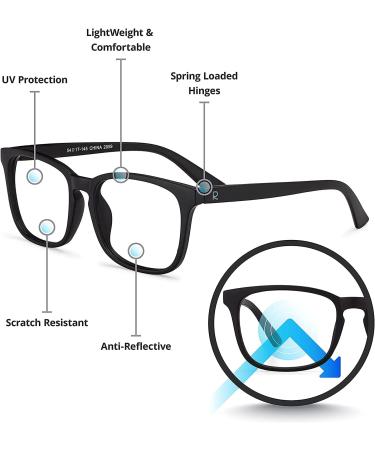 Readerest Blue Light Blocking Reading Glasses | 0.75 Magnification | Anti Glare | Anti Eyestrain | UV Protection | Stylish Computer Glasses for Men and Women - Buy Online on GoSupps.com