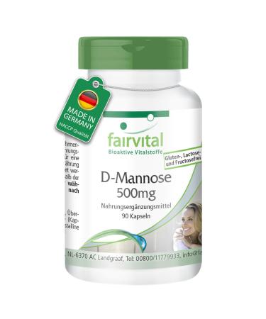 Fairvital | D-Mannose 500mg - pour 15 jours - HAUTEMENT DOSE - 90 g lules - monosaccharide naturel