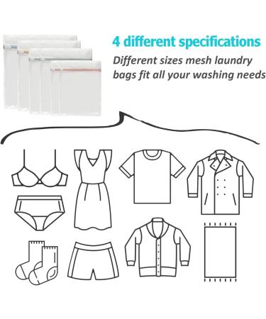 Xducom Mesh Laundry Bags Set of 6 Lingerie Bags for Washing Delicates Clothing Washing Bags with Zipper - Buy Online on GoSupps.com
