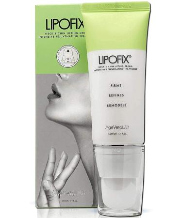 Neck Firming Double Chin Reducing Tightening Cream. Intensive Rejuvenating Tones Firms Sagging Skin Lifting Anti-Aging. LIPOFIX- 1.7 oz (One Pack)