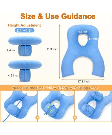 Face Down Pillow for Sleeping After Eye Surgery Head Positioning Prone Pillow for Massage Napping Tanning Pillow with Face Hole Doughnut Bed Cradle Cushion Detached Retina Vitrectomy Recovery Blue - Buy Online on GoSupps.com