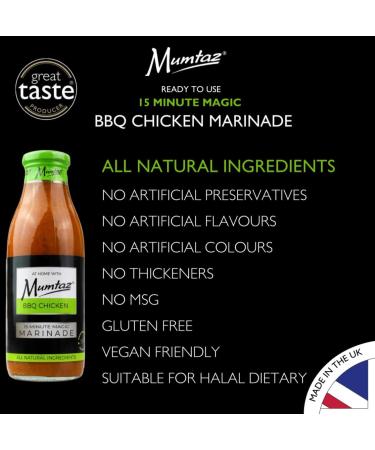 Mumtaz BBQ CHICKEN Marinade Sauce 500g 15 Minute Magic Marinade Medium Spiced BBQ-Grill-Roast-Stir or Air fry All Natural Ingredients Gluten Free Vegan Friendly. - Buy Online on GoSupps.com