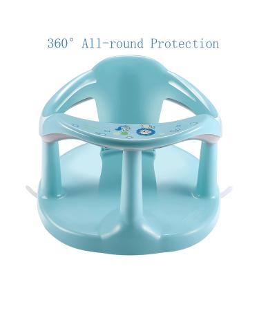 Baby Bath Seat with Anti-Slip Edge and Backrest Support | Infant Bath Chair for Sitting Up | 6-18 Months (Light Blue) - Buy Online on GoSupps.com
