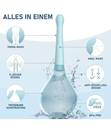 Anti Back-Flow Enema Kit for Adults - Silicone Bulb with 5-Hole Nozzle for Constipation Relief - 150ml Capacity - Men and Women - Buy Online on GoSupps.com