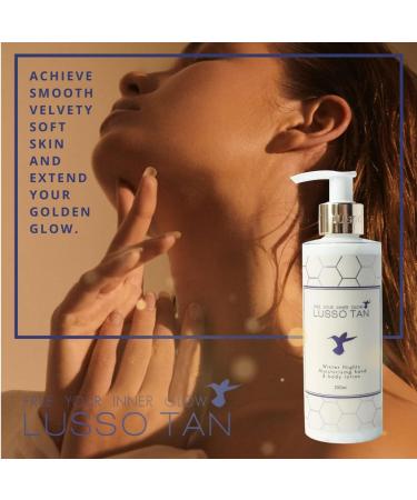 Tan Extending Moisturiser for Face and Body. Lusso Tan Winter Nights Anti-Ageing Moisturising Lotion. Organic Vegan and Cruelty-Free Aftersun Skincare. Moisturise Skin to Prolong Life of Fake Tan - Buy Online on GoSupps.com