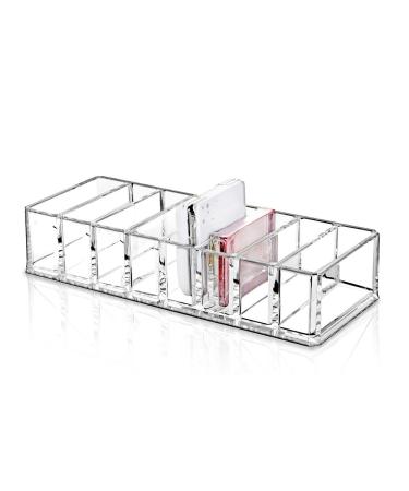 HuntGold 8 Grids Face Powder Facial Makeup Brush Holder Cosmetic Storage Box Transparent