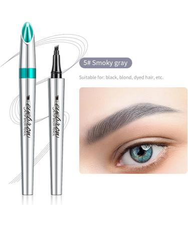 Eyebrow Pen Microblading Eyebrow Pencil Brow Pencil with fork Precise Brush-Tip Creates Natural Looking Brows Effortlessly Create Natural Hair Like Brows (Smoky gray) - Buy Online on GoSupps.com