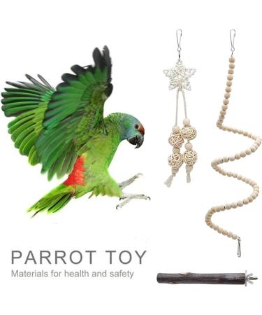 Eunewr Bird Toys for Parrots - 7-Piece Wooden Swing & Climbing Hammock Set for Conures Macaws & Finches - Perfect for Your Feathered Friends! - Buy Online on GoSupps.com