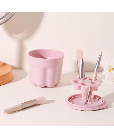 Buy Multifunctional Makeup Brush Cleaner Bowl with Drying Rack | Portable Pink Brush Cleaning Mat for Easy Makeup Brush Care - Buy Online on GoSupps.com