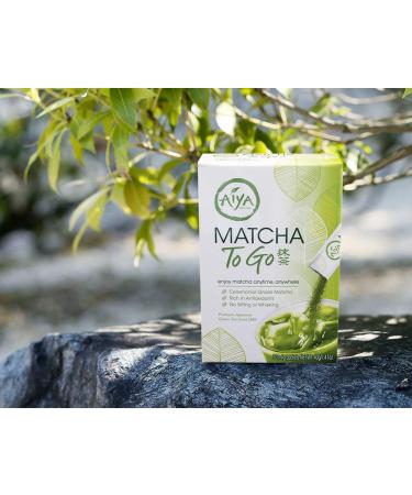 Aiya Matcha To Go - Ceremonial Grade Green Tea Powder Packs (10 Count) - Buy Online on GoSupps.com
