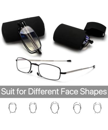 VANANA Folding Reading Glasses - Blue Light Blocking Spring Hinge Pocket Size (2 Pairs) with Hard Cases - International Shipping Available - Buy Online on GoSupps.com