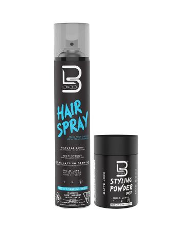 L3 Level 3 Hair Spray and Powder - Long Lasting and Strong Hold Hair Spray - Great for Men and Women