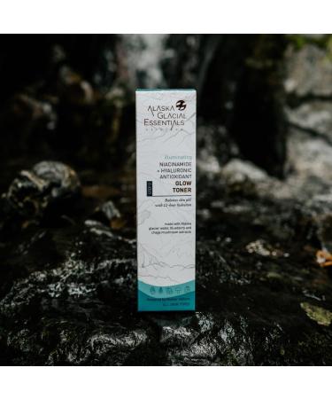 Alaska Glacial Niacinamide + Hyaluronic Glow Toner for Sensitive & Combination Skin | Refines Pores Hydrates Evens Tone | Antioxidant Brightening Mist 120ml 4 Fl Oz (Pack of 1) - Buy Online on GoSupps.com