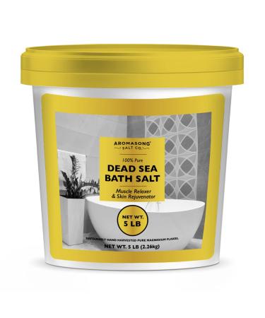 Aromasong Dead Sea Salts for Soaking - 5 Lb. Fine Grain Bath Salt Soak in Bucket