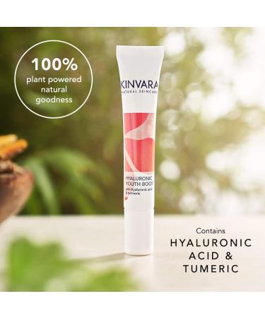 Kinvara Youth Boost Face Serum - 15ml | Pure Hyaluronic Acid & Turmeric Facial Cream | Hydrating Anti-Aging Natural Filler Treatment for Mouth & Brow Areas | For All Skin Types | Vegan & Natural - Buy Online on GoSupps.com
