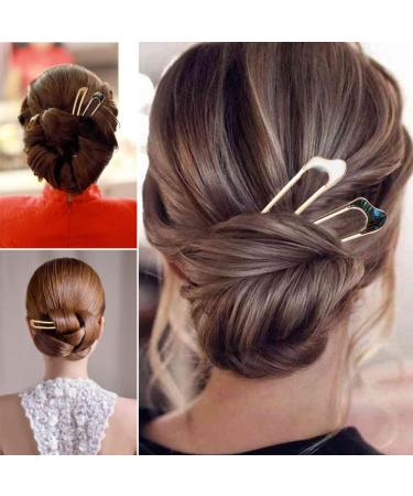French Style Hair Clip Hairpin Fork 3 Pieces Bowl Hairpin Metal Hair Pin Metal U-shaped Hairpin U Shape Hair Sticks Metal Hair Fork Metal Hair Clips - Buy Online on GoSupps.com