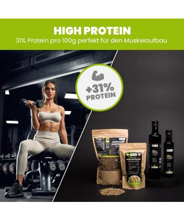 Sanuus Bio Hemp Seeds 750g - Natural Vegan Superfood High Protein & Omega-3 Fatty Acids for Protein Shakes Porridge & Pastries - Pure & Additive-Free from Germany - Buy Online on GoSupps.com