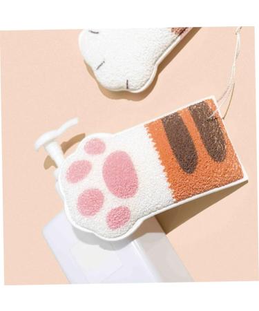 Body Exfoliating Sponge Elastic Cute Bathing Clean Scrub Brush with 4 Cat Paws Shower Scrub Brush - Buy Online on GoSupps.com