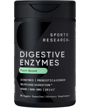 Sports Research Plant-Based Digestive Enzymes - 90 Veggie Capsules for Optimal Digestion - Buy Online on GoSupps.com