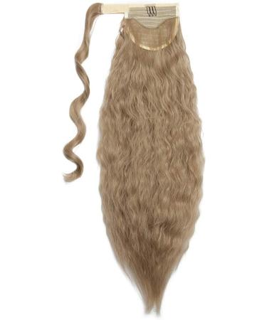 20 Inch Dark Blonde Corn Wave Ponytail Clip-in Hair Extension for Women | Real Long Wavy Wrap Around Hairpiece - Buy Online on GoSupps.com