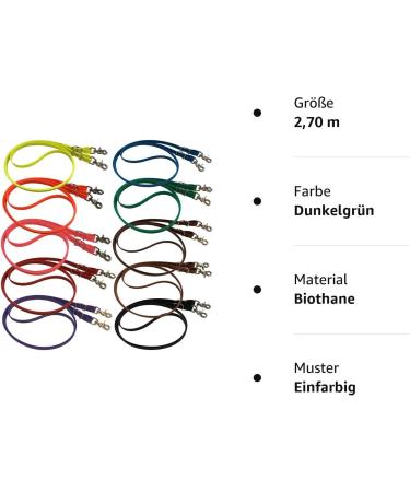 Organic Biothane Horse Reins - 16mm Wide 2.70m Long Dirt & Water-Repellent | Closed Reins for Horses & Ponies in Dark Green - Buy Online on GoSupps.com