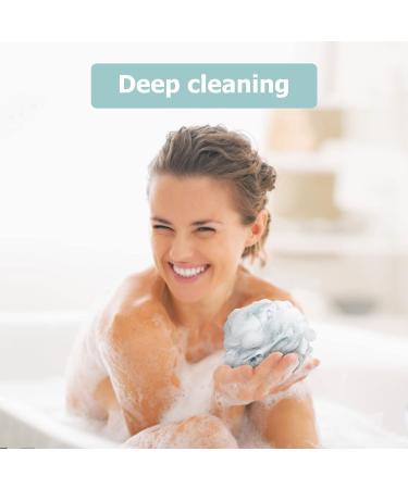 Extra Large Shower Puff Loofah 4 Pcs Bath Sponge Set - Body Scrubber for Exfoliation and Cleaning - 4 Color Options - 60g/PCS - Buy Online on GoSupps.com