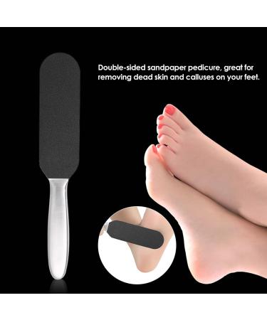 Stainless Steel Foot Rasp Kit - Double-Sided Foot File + 10 Sandpaper Sheets for Smooth Feet - Buy Online on GoSupps.com