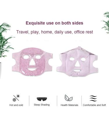 Jakuva Hot & Cold Therapy Full Face Gel Mask - Ice Mask for Headache Relief Puffiness & Skin Care - Pink Color - Buy Online on GoSupps.com