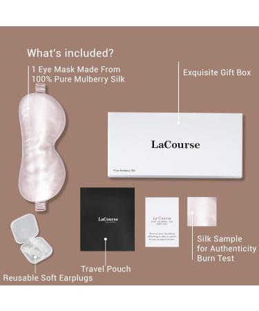 Lacourse 22 Momme Silk Sleep Mask - 100% Natural Mulberry Silk Cool & Comfortable with Elastic Band - Darkening Eye Mask in Pink - Buy Online on GoSupps.com