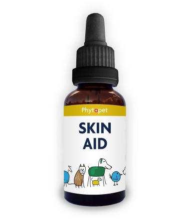 Phytopet Skin Aid | 30ml | Vetanary supplement| Internal Support For Trouble Free Skin For Dogs Cats Horses Pets | Ezema Dry And Flakey skin |