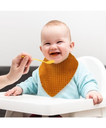 Surakey Muslin Baby Bibs - 100% Cotton Bandana Drool Bibs for Boys and Girls | Newborn Burp Cloth and Saliva Towel for Teething - Dark Khaki - Buy Online on GoSupps.com