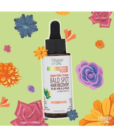 Hawaiian Silky Apple Cider Vinegar Bald Spot Recovery Serum - Hair Growth Solution with Black Castor Oil for All Hair Types - 1.76 fl oz - Safe for Color Treated Hair - Buy Online on GoSupps.com