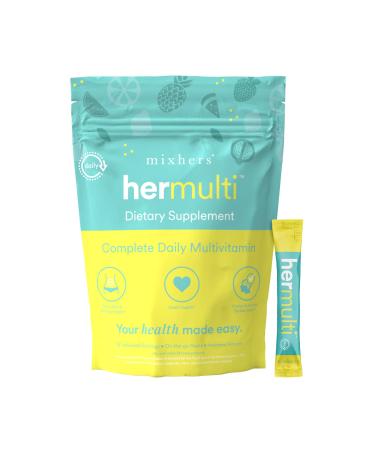 MIXHERS Hermulti | Multivitamin for Women | Vitamin D A B C | B12 | Magnesium| 15 Drink Packets | Fruity Pop Fruity Pop 0.12 Ounce (Pack of 1)