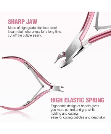 Acrylic Nail Clipper 5 in 1 Kit with Glass File, Cuticle Trimmer, Nipper & Pusher - Professional Manicure Pedicure Set for Gel Polish Removal - Christmas Gift (Pink) - Buy Online on GoSupps.com