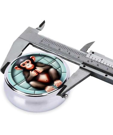 Silent Monkey Portable Metal Pill Box - Round Mini 3-Compartment Travel Container | Hinged Design for Small Pills - Black - Buy Online on GoSupps.com