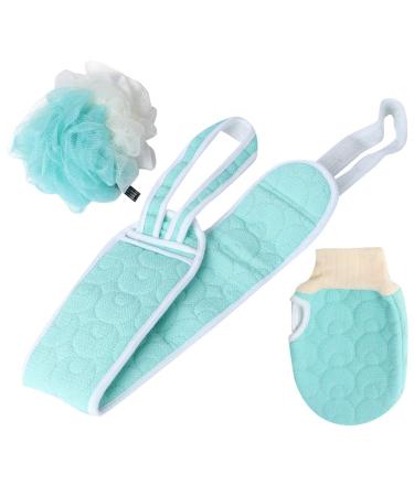 1 Set Bath Towel Loofah Suit Back Bathing Towel Back Strip for Shower Exfoliating Sponge Pad Shower sponges for Women Exfoliator Ladies Suits Shower Glove Mesh Miss Bath Products Blue Green