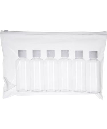 6 Pack Transparent Travel Bottles Set - 100 ML Leak-Proof with Funnel for Flights & Vacations - Buy Online on GoSupps.com