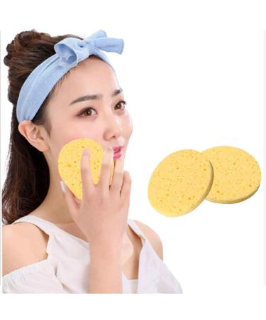 12pcs Facial Wooden Sponges - Compact Round Beauty Makeup Tools | Perfect for All Skin Tones - Yellow - Buy Online on GoSupps.com