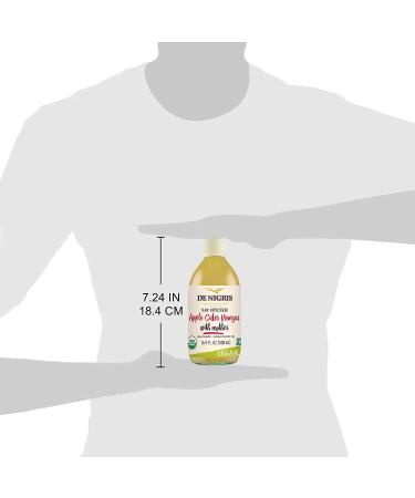 De Nigris Organic Apple Cider Vinegar 16.9 Oz (500ml) | Raw & Unfiltered with Mother | Source of Functional Elements for Metabolism Balance | Organic ACV - Buy Online on GoSupps.com