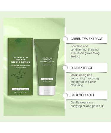 Green Tea & LHA Rice Cake Cleanser With Salicylic Acid Gently Cleanses Pores & Refines Skin Feel Leaves Skin Soft & Balanced 120g / 4.23oz - Buy Online on GoSupps.com