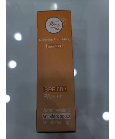 Rivaj SPF60 Sunblock Cream 40 ml Natural Formula Water Resistant For All Skin Types - Buy Online on GoSupps.com