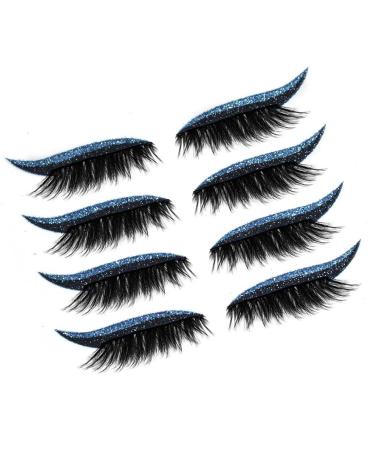 miduoidn 4 Pairs Eyeliner Decal Eyelash Sticker Fine Workmanship Compact Size Lady Accessories Convenience Self-adhesive Makeup Tool Type 1