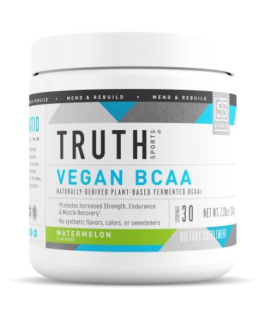 Truth Nutrition Vegan BCAA Powder- 2:1:1 Ratio Natural BCAAS Amino Acids Powder for Energy Muscle Building Post Workout Recovery Drink for Muscle Recovery (Watermelon 30 Servings)