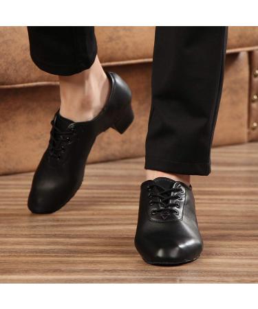 HROYL Leather Lace-Up Dance Shoes for Latin Tango Salsa - Z-238 Black (Size 7 Men/7 Women) - Buy Online on GoSupps.com