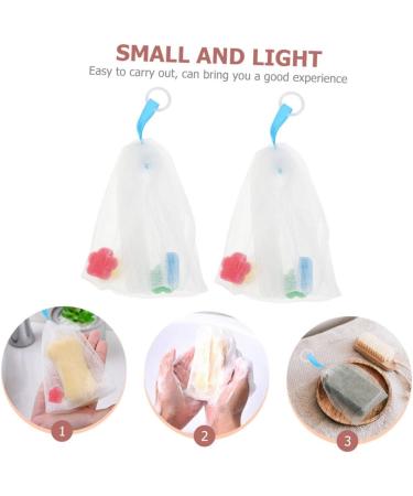 Baluue 4 Pcs Foaming Net Soap Mesh Pouches Portable Soap Exfoliating Soap Bag Soap Pouch White Pe - Buy Online on GoSupps.com